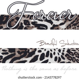 Leopard Slogan Tshirt Print Design