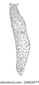 Leopard slug - hand drawn black and white vector illustration.