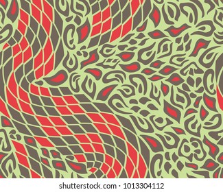 Leopard and snake pattern, print, vector, illustration, seamless, wallpaper, background, texture
