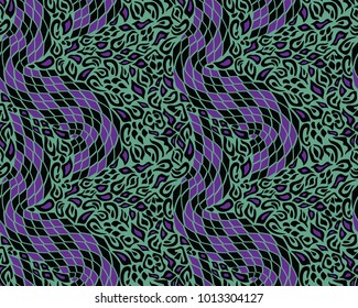 Leopard and snake pattern, print, vector, illustration, seamless, wallpaper, background, texture