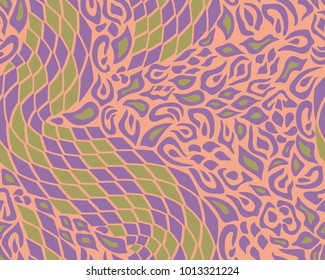Leopard and snake pattern, print, vector, illustration, seamless, wallpaper, background, texture