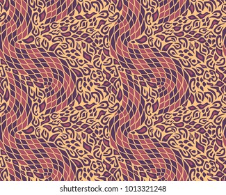 Leopard and snake pattern, print, vector, illustration, seamless, wallpaper, background, texture