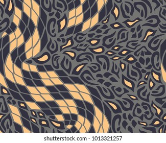 Leopard and snake pattern, print, vector, illustration, seamless, wallpaper, background, texture