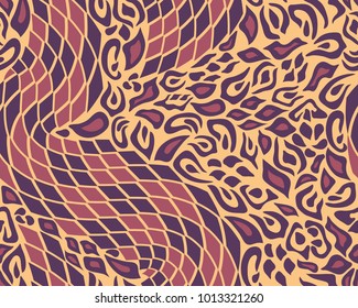 Leopard and snake pattern, print, vector, illustration, seamless, wallpaper, background, texture
