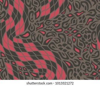 Leopard and snake pattern, print, vector, illustration, seamless, wallpaper, background, texture