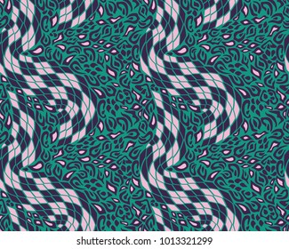 Leopard and snake pattern, print, vector, illustration, seamless, wallpaper, background, texture
