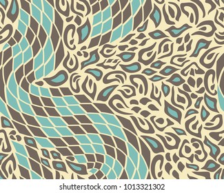 Leopard and snake pattern, print, vector, illustration, seamless, wallpaper, background, texture