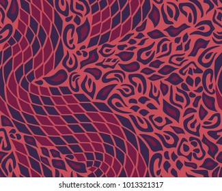 Leopard and snake pattern, print, vector, illustration, seamless, wallpaper, background, texture
