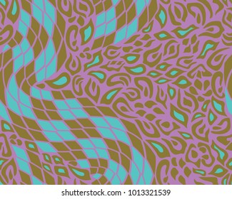 Leopard and snake pattern, print, vector, illustration, seamless, wallpaper, background, texture