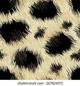 Leopard Spots Fur In A Seamless Pattern .