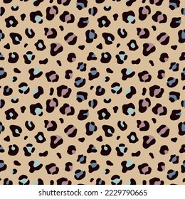 Leopard spots in pastel colors vector seamless pattern