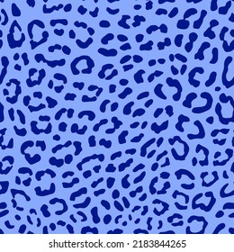 leopard spots seamless pattern. blue animal print. jaguar background. good for fashion, wallpaper, fabric, dress, textile.
