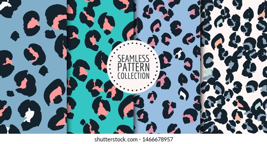 Leopard spots seamless pattern collection