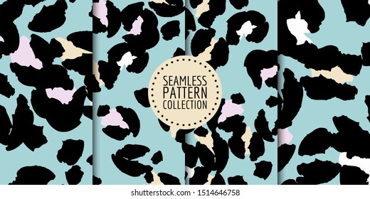 Leopard spots seamless pattern collection
