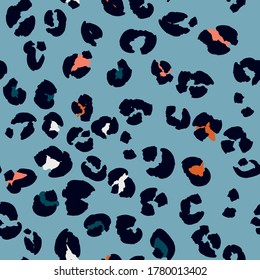 Leopard spots seamless pattern design. Vector illustration background 