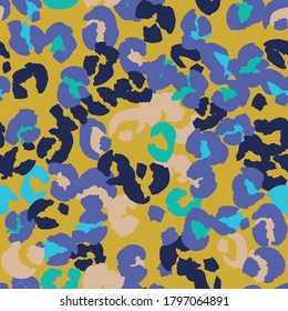 Leopard spots seamless pattern design. Vector illustration background 