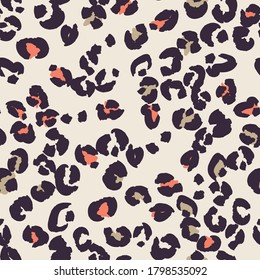 Leopard spots seamless pattern design. Vector illustration background 