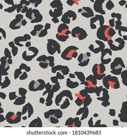 Leopard spots seamless pattern design. Vector illustration background 