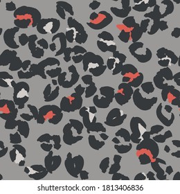 Leopard spots seamless pattern design. Vector illustration background 