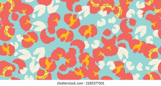 Leopard spots seamless pattern design in vector. Trendy colors