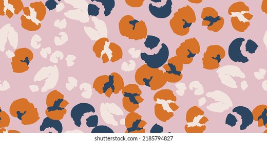 Leopard spots seamless pattern design in vector. Trendy colors