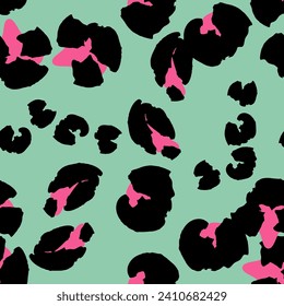 Leopard spots seamless pattern design in vector. Trendy colors
