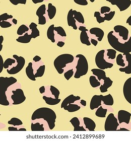 Leopard spots seamless pattern fashion design in vector. Trendy colors. Background, print, illustration