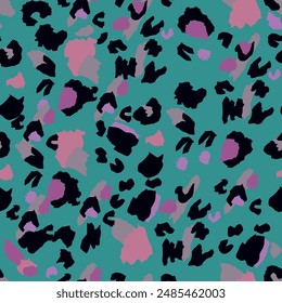 Leopard Spots Seamless Textured Trendy Color Popular Illustration Abstract Hand Drawn Animal Pattern Desing