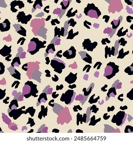 Leopard Spots Seamless Textured Trendy Color Popular Illustration Abstract Hand Drawn Animal Pattern Desing