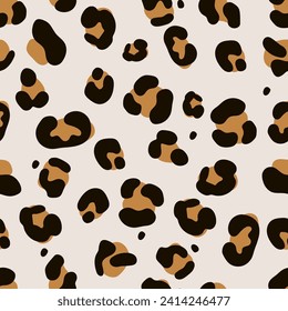 Leopard spots vector cartoon seamless pattern background for wallpaper, wrapping, packing, and backdrop.