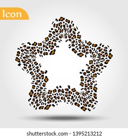 Leopard star, Star with leopard style. vector illustration