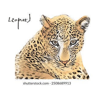 A leopard staring at us