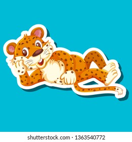 Eine Leopardenaufkleber-Zeichengrafik