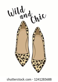 leopard stiletto vector