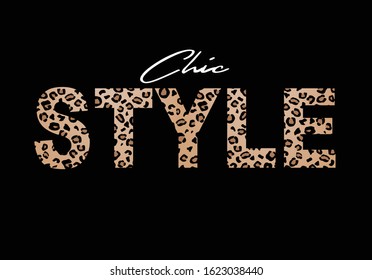 leopard style text design print