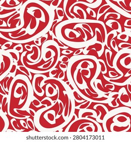 Leopard swirl textile pattern design in red and white for fashion and home textiles, abstract, contemporary, decorative, graphic, artistic, fluid