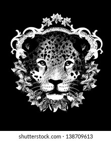 Leopard, T shirt design/All elements are editable