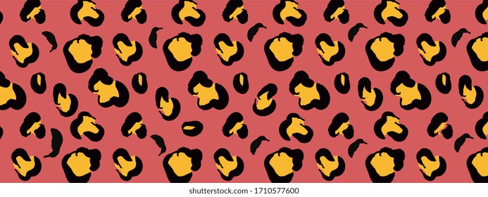 Leopard texture pattern design vector. Stylised Spotted Leopard Skin Background for Fabric, Print, Fashion, Wallpaper. Vector illustration. 
