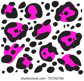 Leopard Texture, Pink, White, and Black Colors