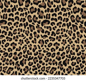 Leopard texture seamless animal print, wild cat pattern, vector background.