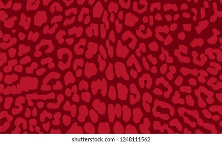 leopard texture seamless design on red background