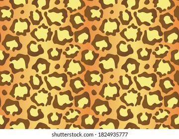 Leopard texture. Seamless print with wild animal skin. Leopard or cheetah nature design pattern. Wild animal skin print. Vector illustration background