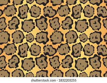 Leopard texture. Seamless print with wild animal skin. Leopard or cheetah nature design pattern. Wild animal skin print. Vector illustration background
