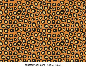Leopard texture. Seamless print with wild animal skin. Leopard or cheetah nature design pattern. Wild animal skin print. Vector illustration background