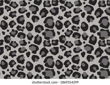 Leopard texture. Seamless print with wild animal skin. Leopard or cheetah nature design pattern. Wild animal skin monochrome print. Vector illustration background