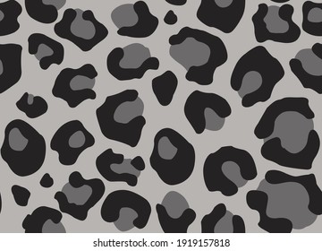 Leopard texture. Seamless print with wild animal skin. Leopard or cheetah nature design pattern. Wild animal skin monochrome print. Vector illustration background