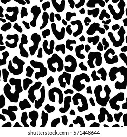 Leopard texture. Seamless vector. Abstract illustration. Black on white