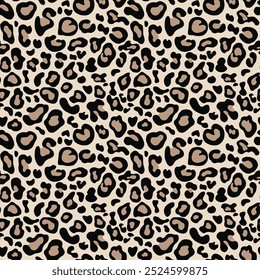 leopard texture vector leather pattern, seamless fashionable print for textiles