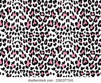 
Leopard texture vector seamless print black spots trendy modern pattern.