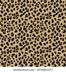 
leopard texture vector seamless print, yellow background, design for textiles